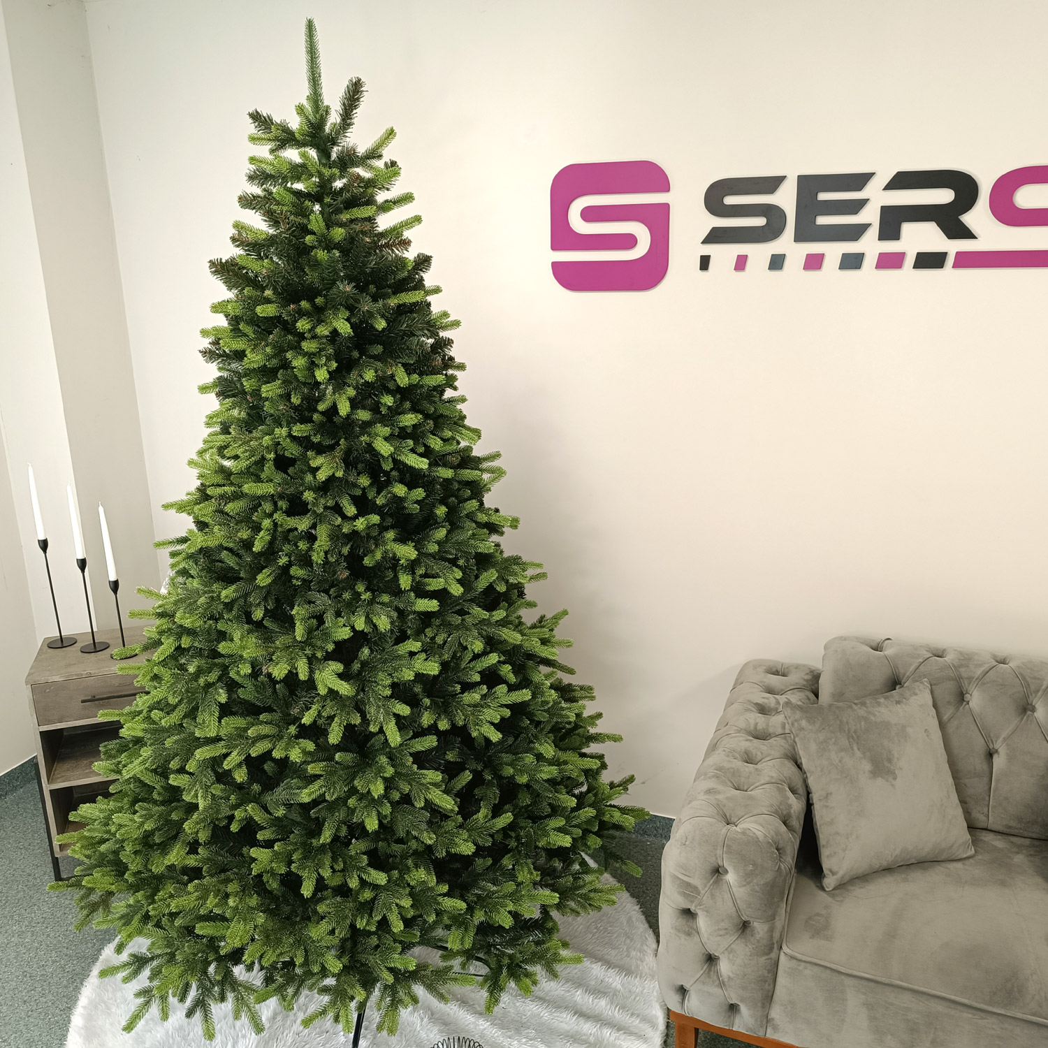 Brad artificial Christmas Deluxe by Sersimo, Carpati cu varfuri verzi, 2D+3D, 250cm Household NewTrend