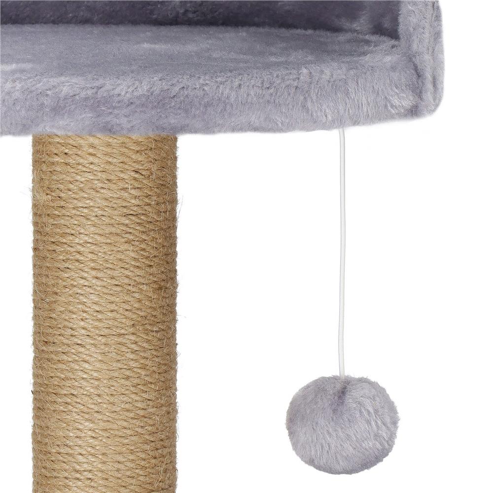 Ansamblu de joaca pentru pisici, cu loc pentru zgariat, ascuns, culcus, mingi, 129cm, gri Household NewTrend