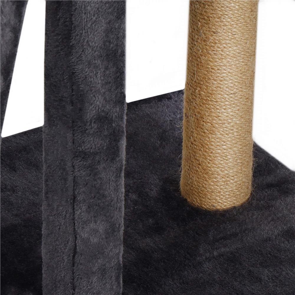 Ansamblu de joaca pentru pisici, cu loc pentru zgariat, ascuns, culcus, mingi, 145cm, grafit Household NewTrend