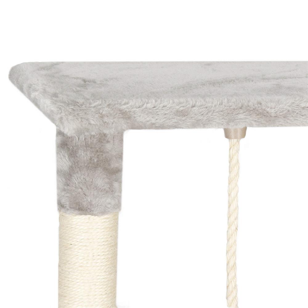 Ansamblu de joaca pentru pisici, cu loc pentru zgariat, ascuns, culcus, sfoara, 96cm, gri Household NewTrend