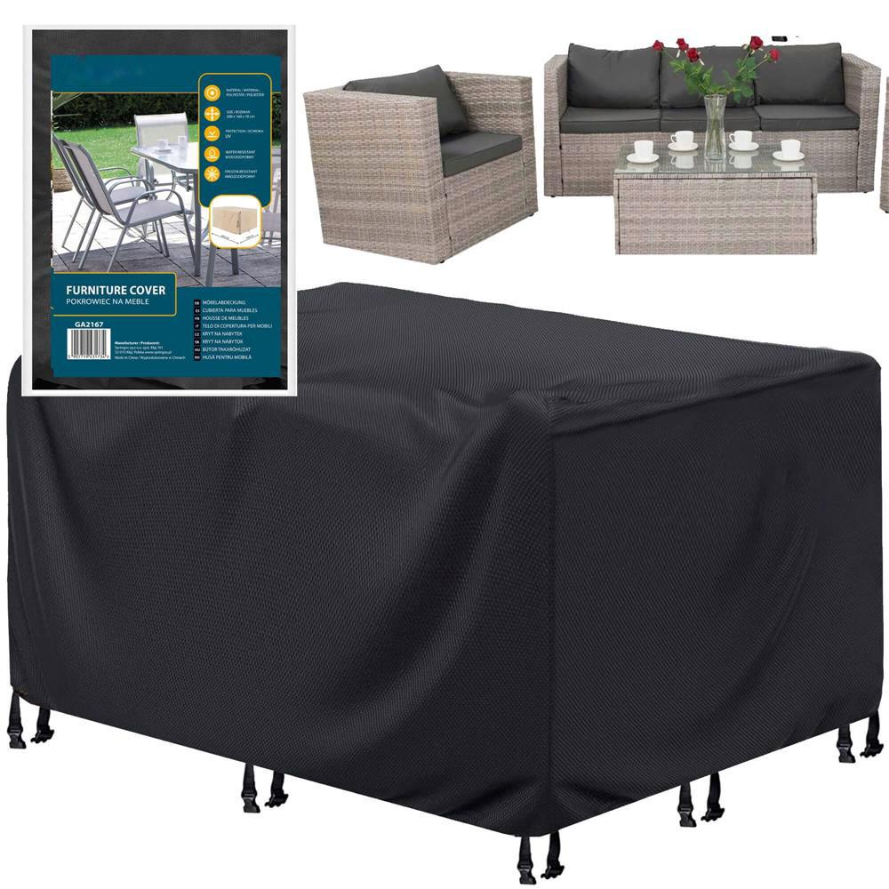 Husa mobilier gradina, impermeabila, cu protectie UV, 200x160x70cm, negru Household NewTrend
