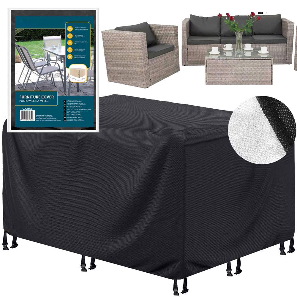 Husa mobilier gradina, impermeabila, cu protectie UV, 242x162x100cm, negru Household NewTrend