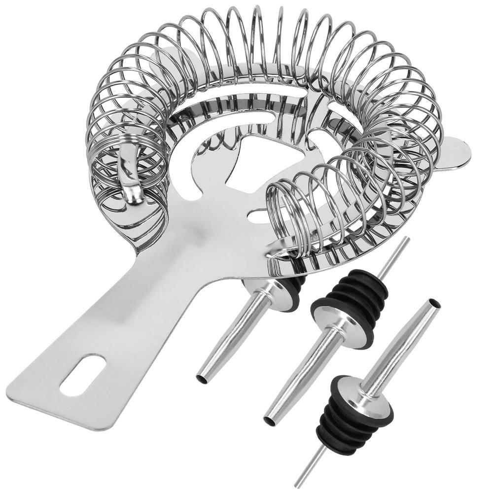 Set Cocktail Shaker Kit pentru barmani 550ml, KI24, suport bambus, 11 piese Household NewTrend