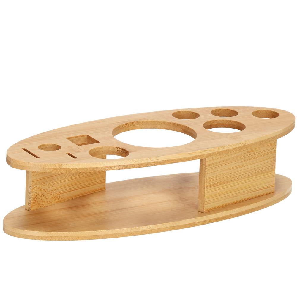 Set Cocktail Shaker Kit pentru barmani 550ml, KI24, suport bambus, 11 piese Household NewTrend