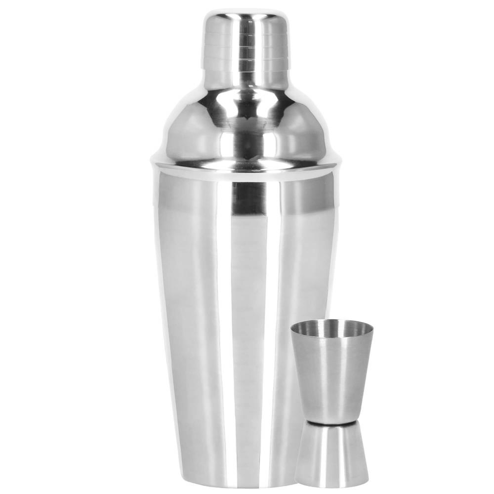 Set Cocktail Shaker Kit pentru barmani 550ml, KI24, suport bambus, 11 piese Household NewTrend