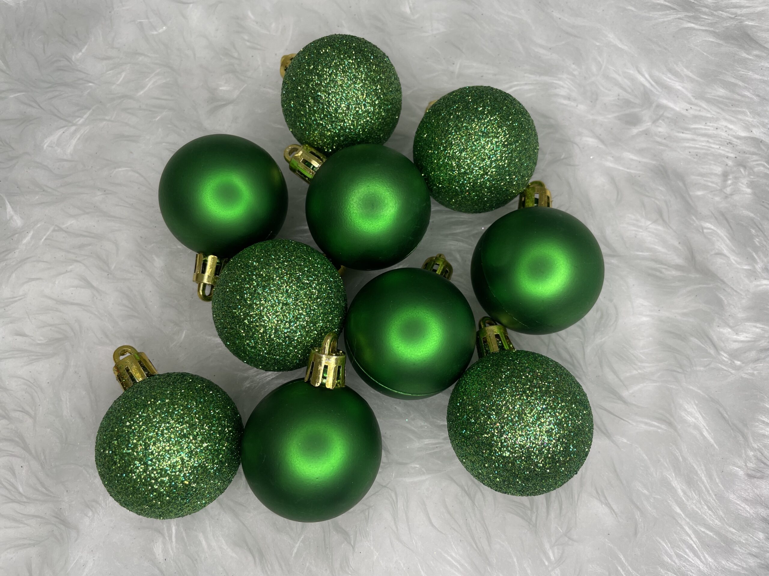 Set globuri de Craciun, 20 bucati, 3 modele, 4cm, verde Household NewTrend