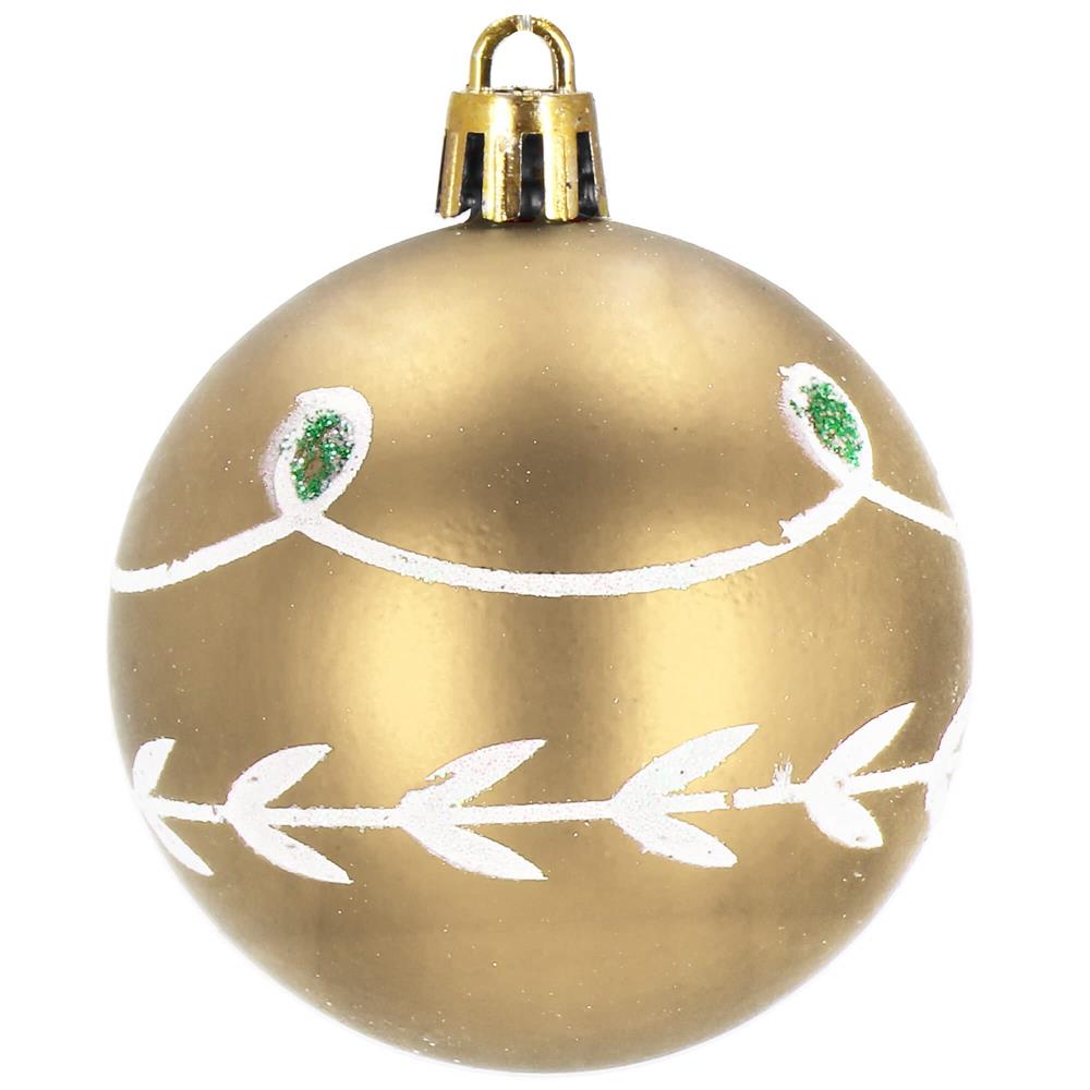 Set globuri de Craciun cu modele de sarbatori, 30 bucati, 6cm, auriu Household NewTrend