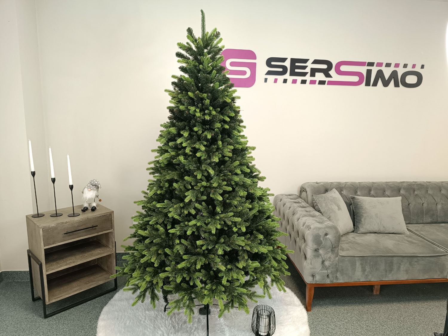 Brad artificial Christmas Deluxe by Sersimo, Carpati cu varfuri verzi, 2D+3D, 210cm Household NewTrend