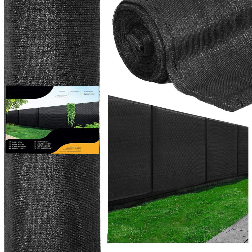 Plasa umbrire si intimitate pentru gard, 1.5m latime, 50m lungime, 65g densitate, gri Household NewTrend