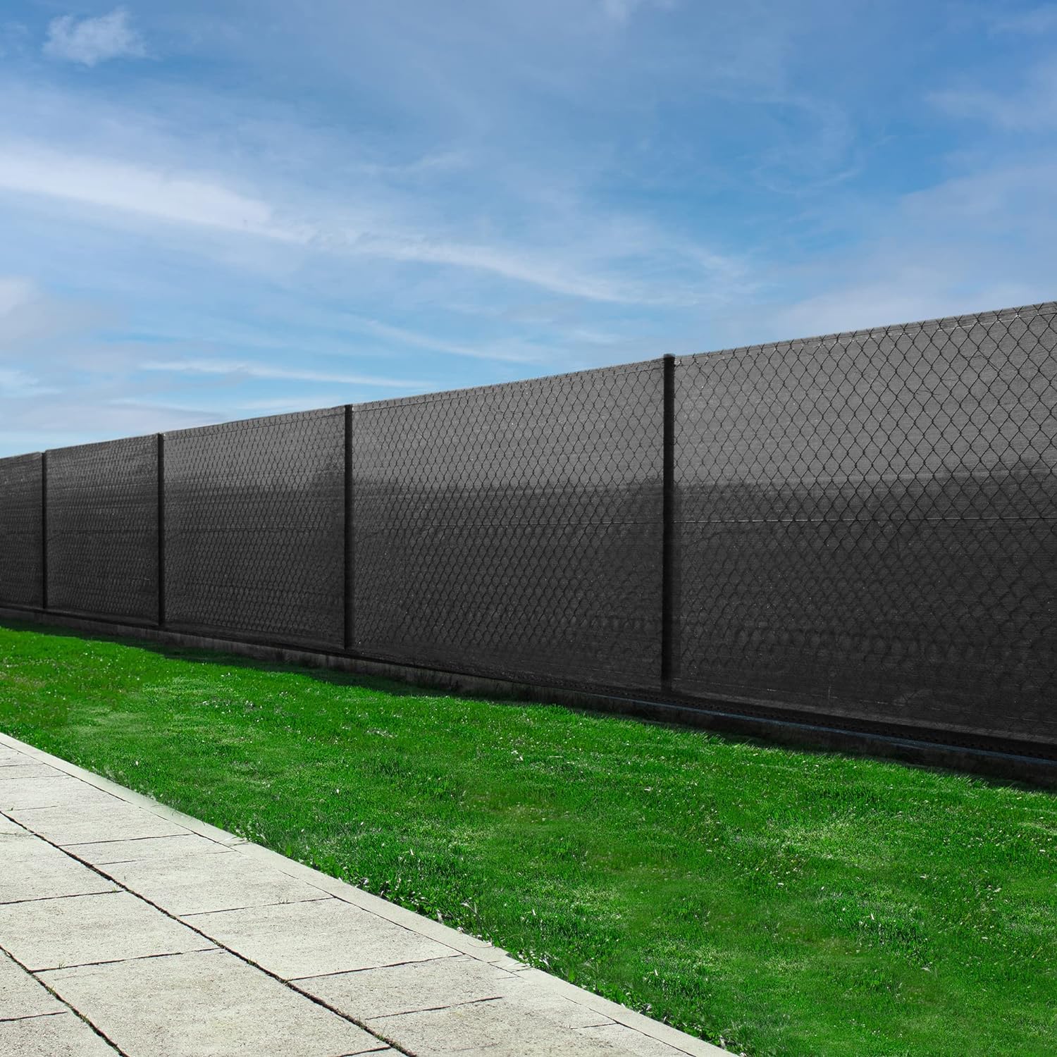 Plasa umbrire si intimitate pentru gard, 1.5m latime, 50m lungime, 65g densitate, gri Household NewTrend