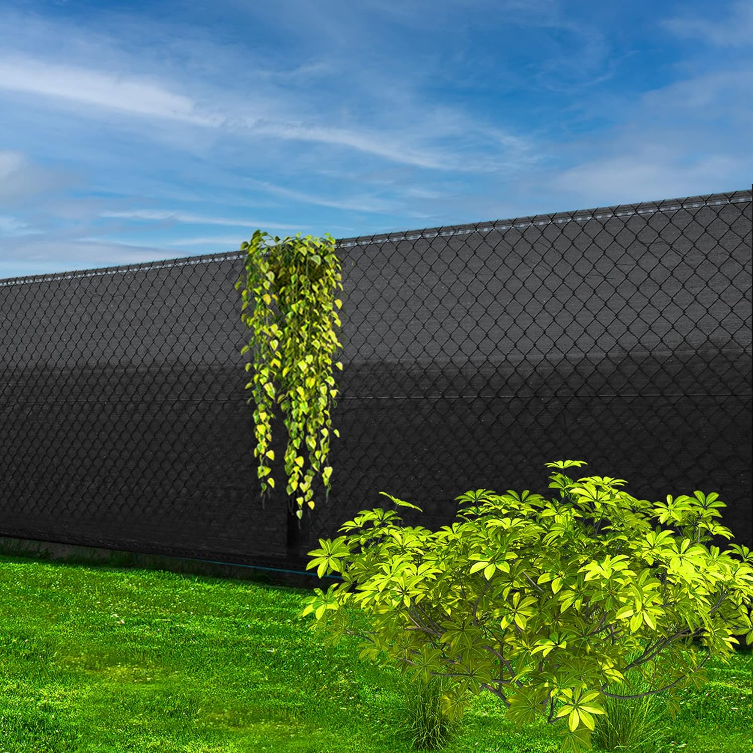 Plasa umbrire si intimitate pentru gard, 1.5m latime, 50m lungime, 65g densitate, gri Household NewTrend