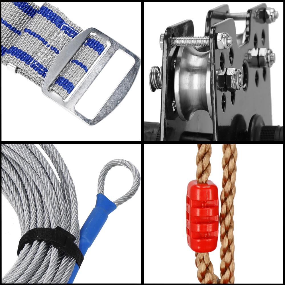 Set tiroliana pentru copii, cablu otel lungime 30m, capacitate 120kg Household NewTrend