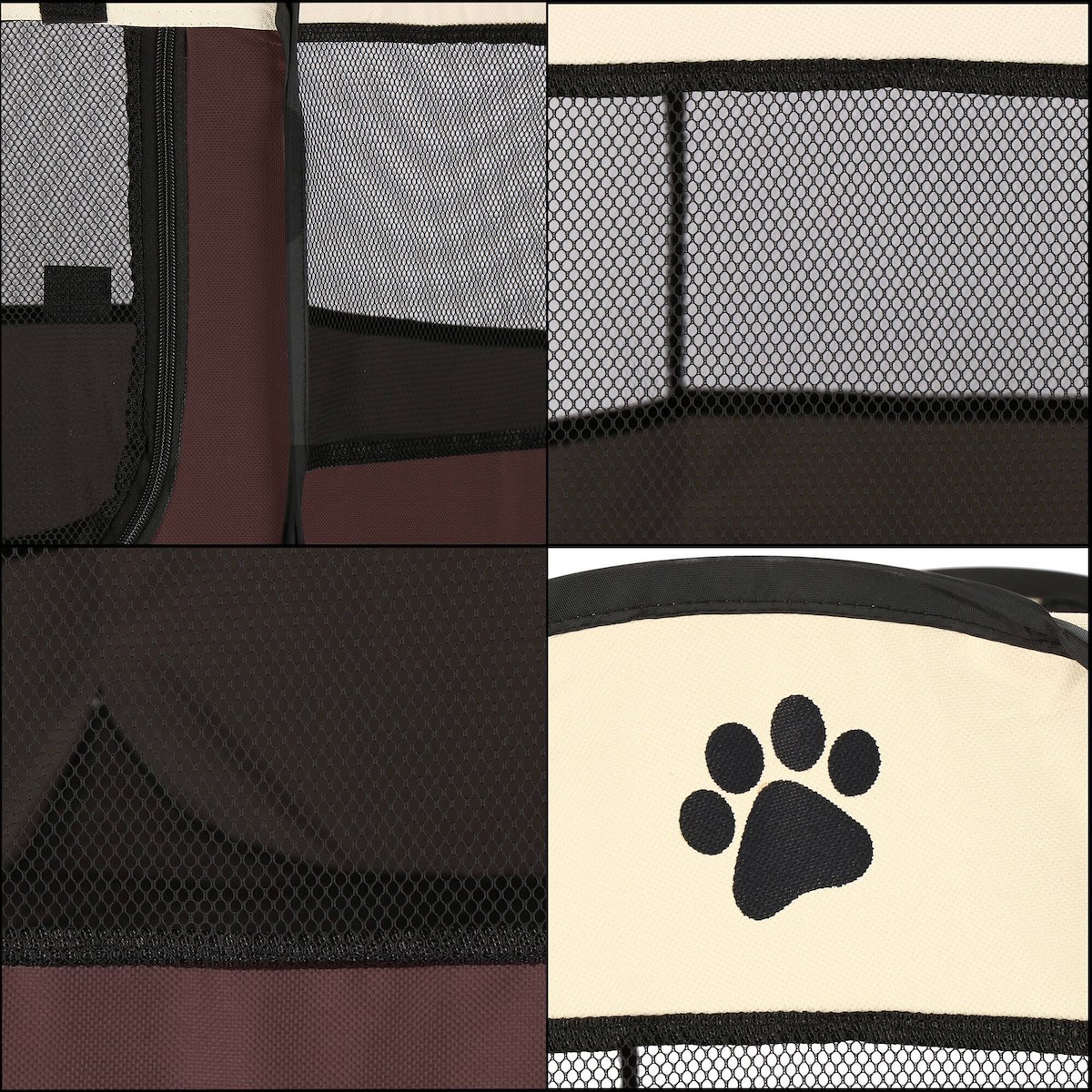 Tarc pliabil pentru animale de companie, diametru 81cm, bej maro Household NewTrend