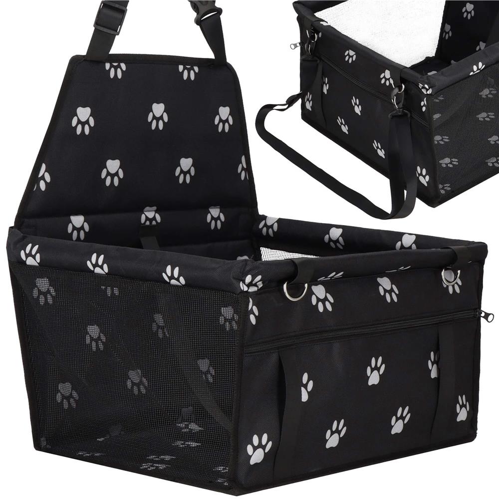 Geanta auto de transport animale de companie, caini si pisci, negru, 40x43x30cm Household NewTrend