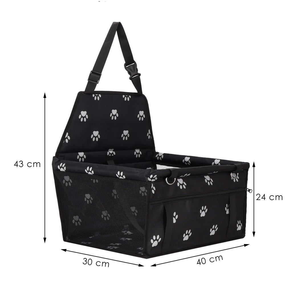 Geanta auto de transport animale de companie, caini si pisci, negru, 40x43x30cm Household NewTrend