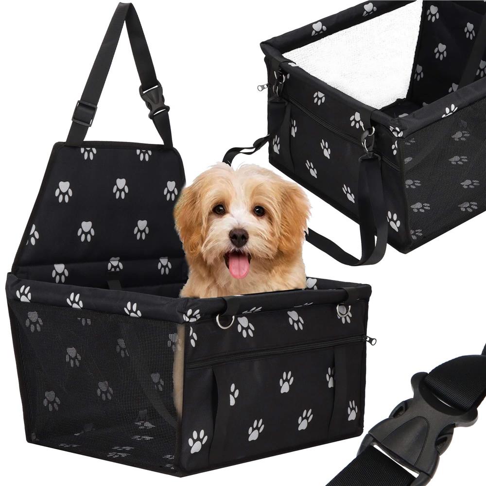 Geanta auto de transport animale de companie, caini si pisci, negru, 40x43x30cm Household NewTrend