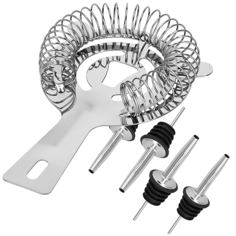 Set Cocktail Shaker Kit pentru barmani 750ml, KI11, suport bambus, 14 piese Household NewTrend