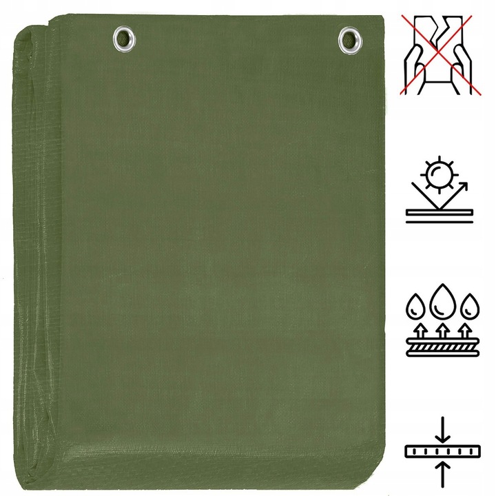 Prelata din polietilena impermeabila laminata, 120g/m2, 6x9m, verde Household NewTrend