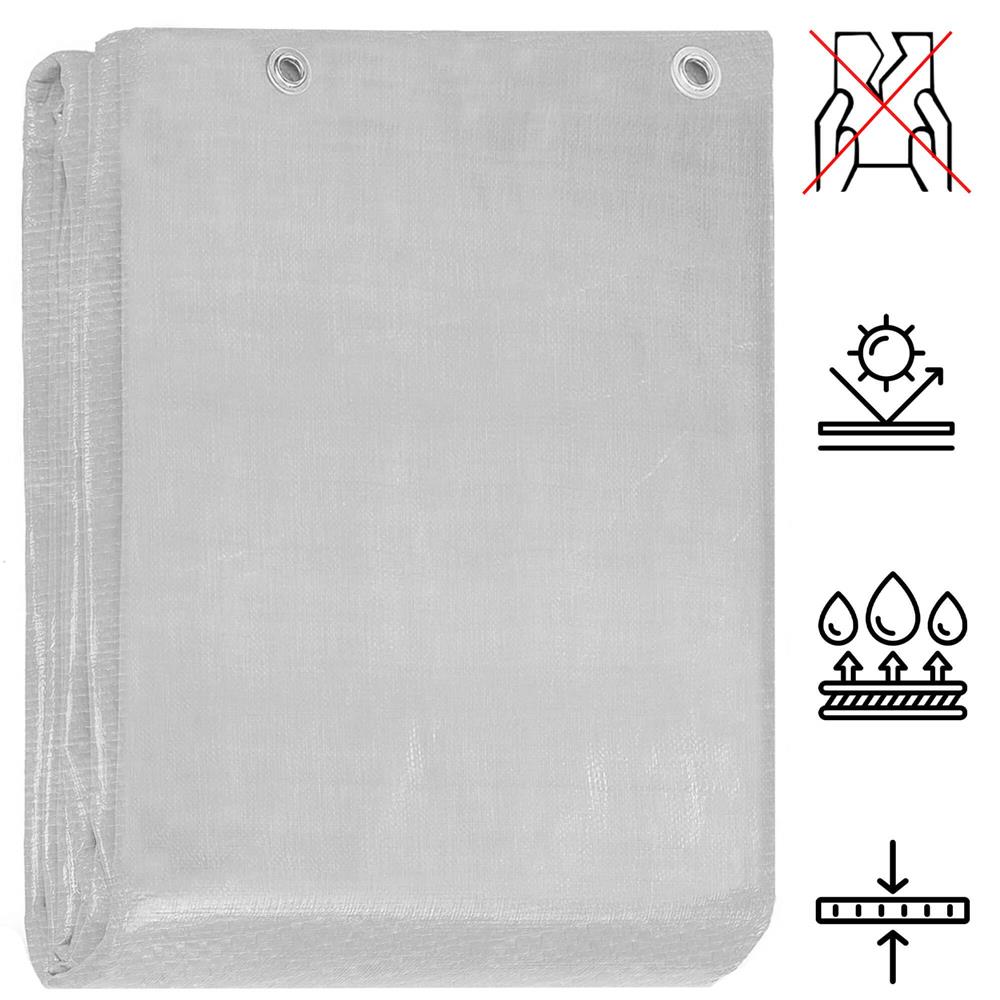 Prelata din polietilena impermeabila laminata, 210g/m2, 5x8m, gri Household NewTrend