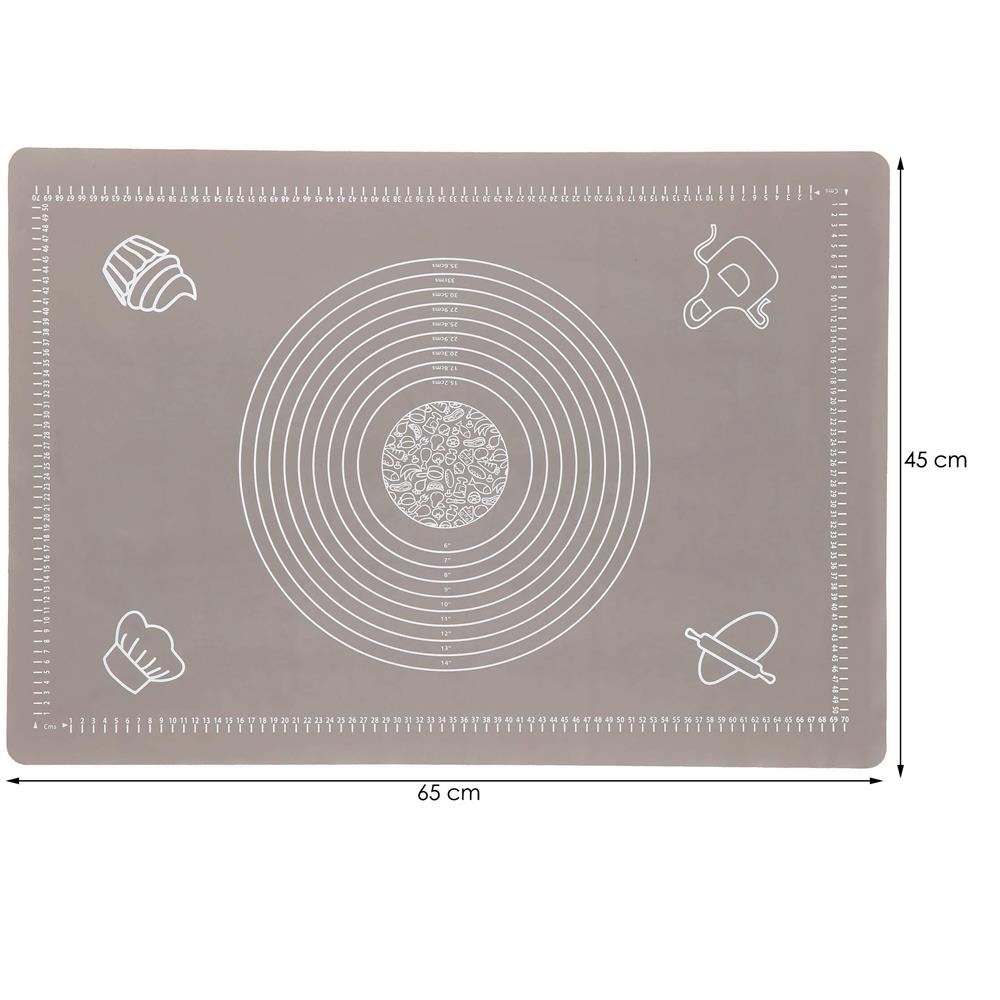 Plansa din silicon alimentar de framantat aluat, rezistenta la temperaturi ridicate, 65x45cm, gri Household NewTrend