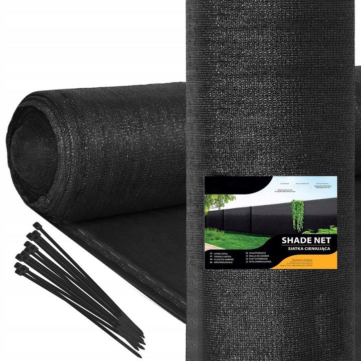 Plasa umbrire si intimitate pentru gard, 1.5m latime, 25m lungime, 140g densitate, negru Household NewTrend