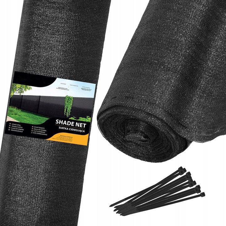 Plasa umbrire si intimitate pentru gard, 1.5m latime, 25m lungime, 140g densitate, negru Household NewTrend