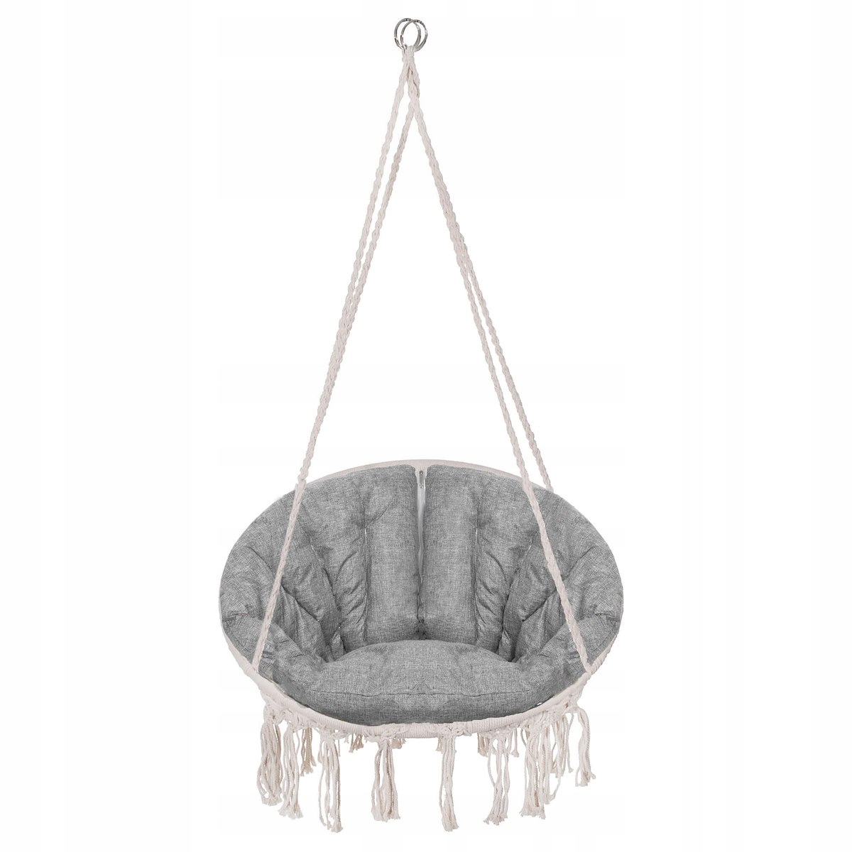 Scaun rotund Sersimo tip leagan suspendat cu perna Confort Plus casa sau gradina, bej Household NewTrend