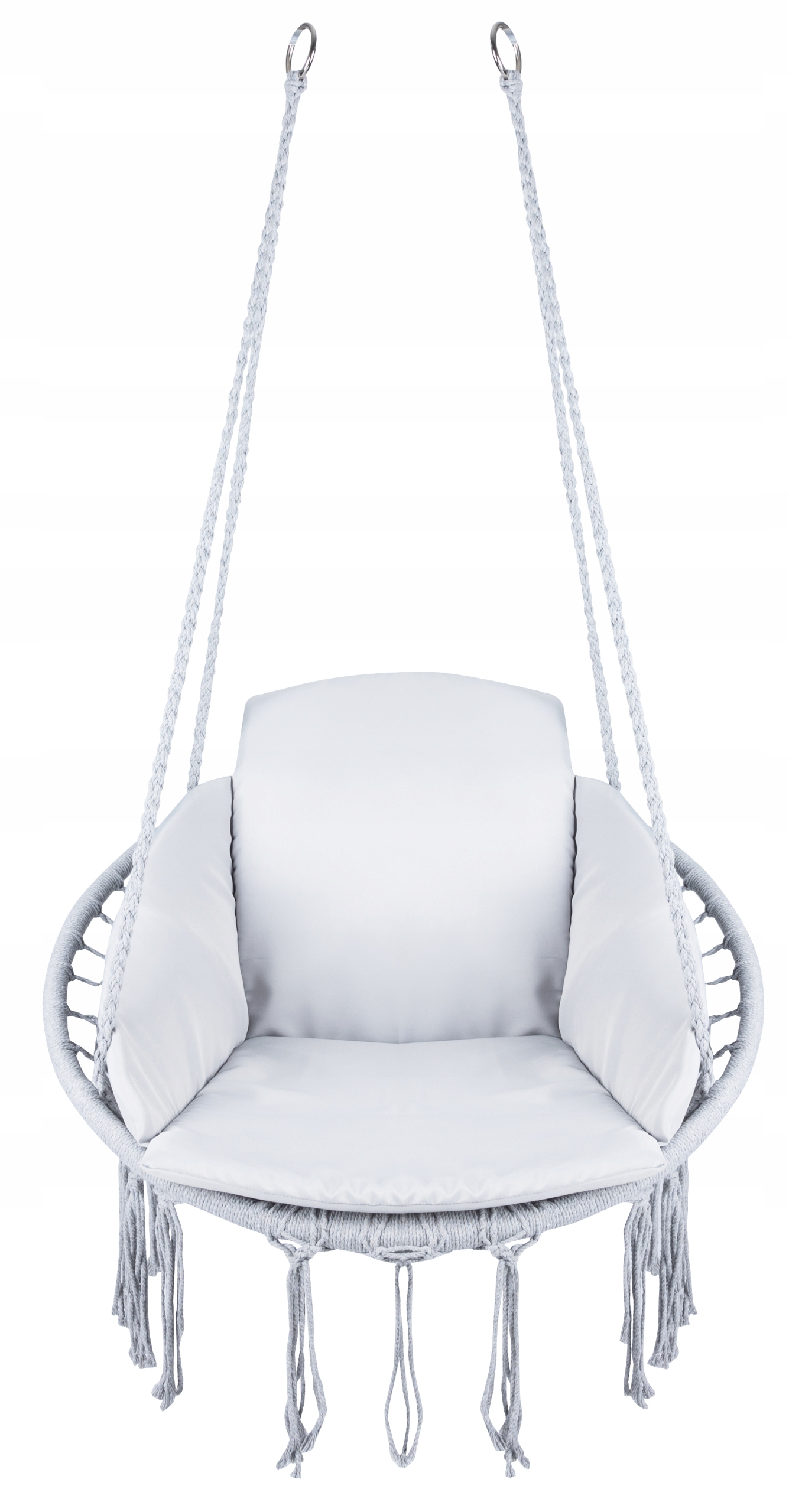 Scaun rotund Sersimo tip leagan suspendat cu perna Confort casa sau gradina, gri Household NewTrend