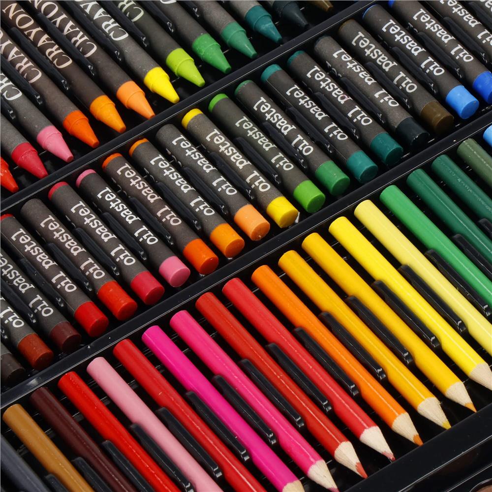Set de pictura si desen pentru copii, 150 de piese, trusa lemn maro Household NewTrend