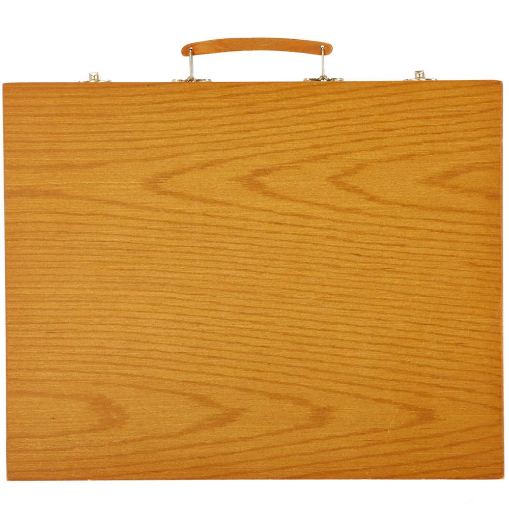 Set de pictura si desen pentru copii, 150 de piese, trusa lemn maro Household NewTrend
