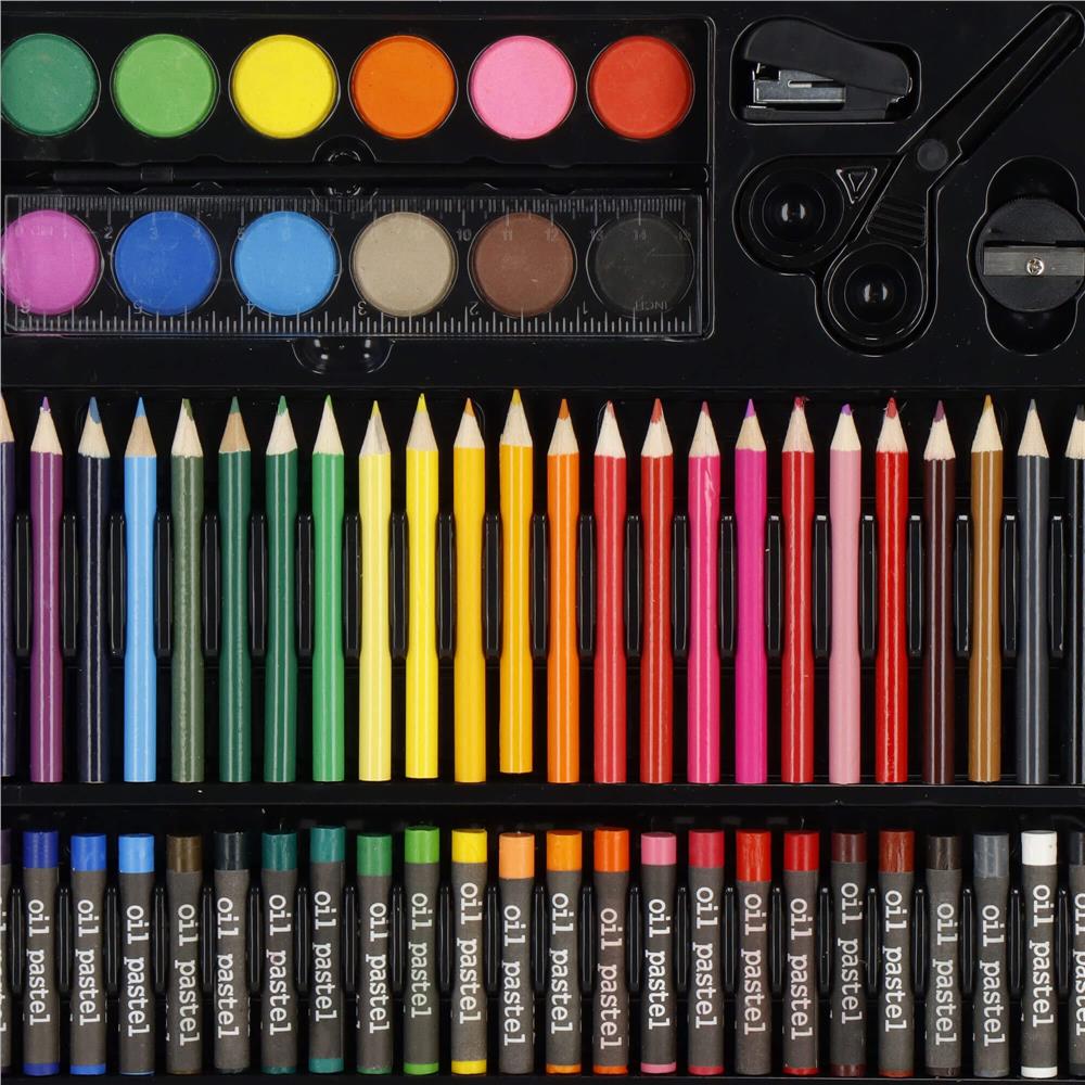 Set de pictura si desen pentru copii, 150 de piese, trusa lemn maro Household NewTrend