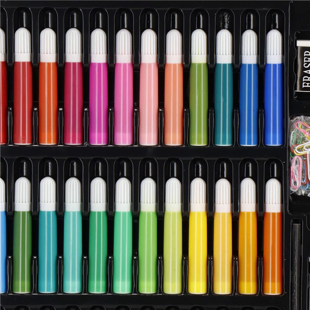 Set de pictura si desen pentru copii, 150 de piese, trusa lemn maro Household NewTrend