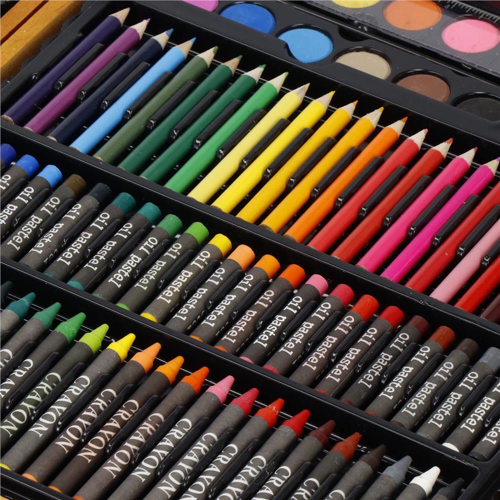 Set de pictura si desen pentru copii, 150 de piese, trusa lemn maro Household NewTrend