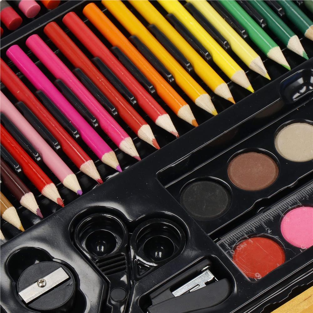 Set de pictura si desen pentru copii, 150 de piese, trusa lemn maro Household NewTrend