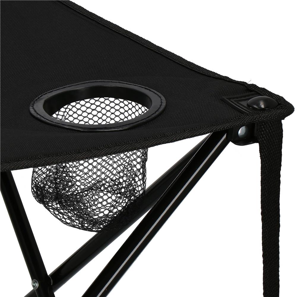 Masa plianta camping sau pescuit, cu 2 suporturi pahar, 46x46x45 cm, negru Household NewTrend