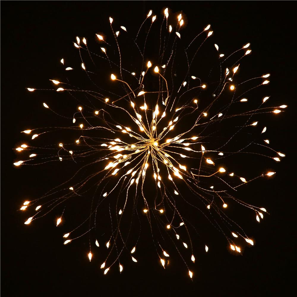 (DL) Instalatie lumina decorativa STAR cu 100 LED-uri, diametru 30cm, alimentare baterii, iluminare galbena Household NewTrend