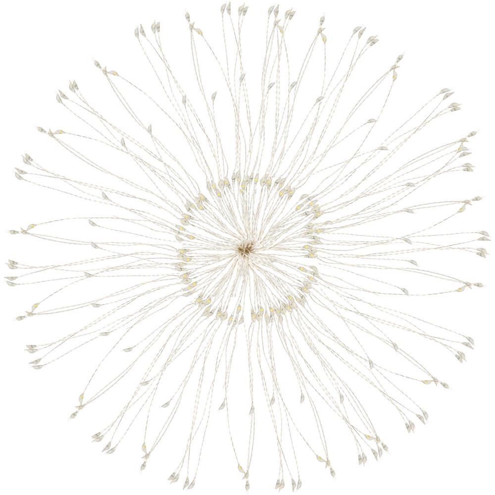 (DL) Instalatie lumina decorativa STAR cu 100 LED-uri, diametru 30cm, alimentare baterii, iluminare galbena Household NewTrend