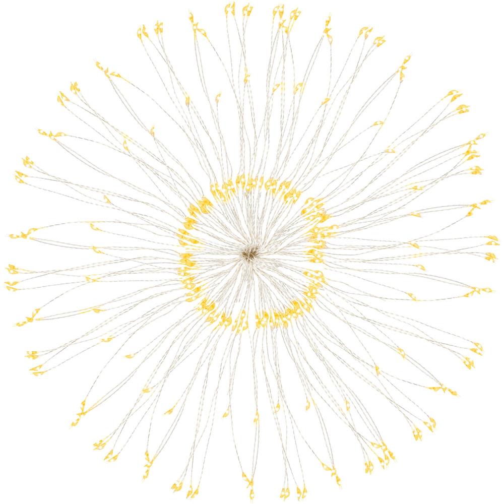 (DL) Instalatie lumina decorativa STAR cu 100 LED-uri, diametru 30cm, alimentare baterii, iluminare galbena Household NewTrend
