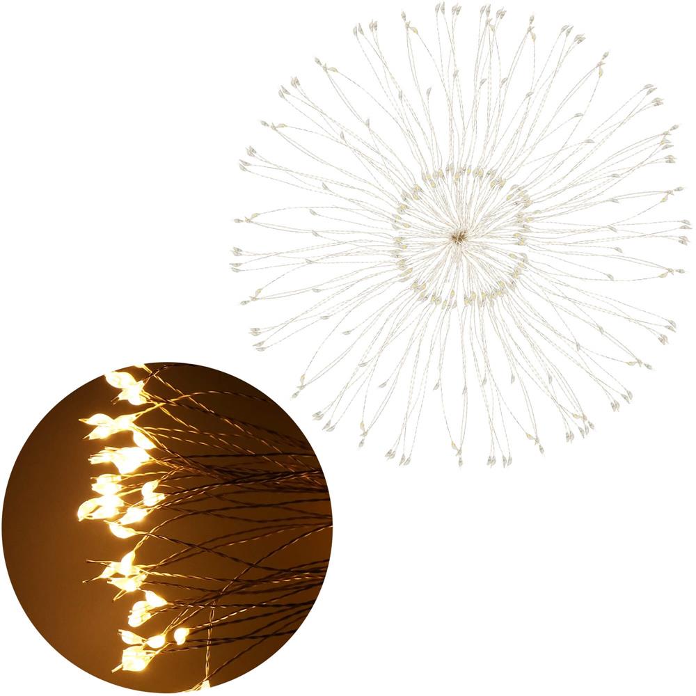 (DL) Instalatie lumina decorativa STAR cu 100 LED-uri, diametru 30cm, alimentare baterii, iluminare galbena Household NewTrend
