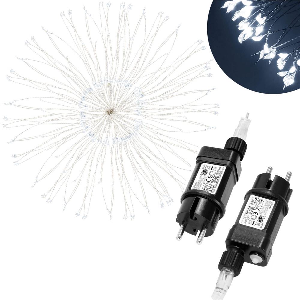 (DL) Instalatie lumina decorativa STAR cu 100 LED-uri, diametru 40cm, telecomanda, iluminare alba Household NewTrend