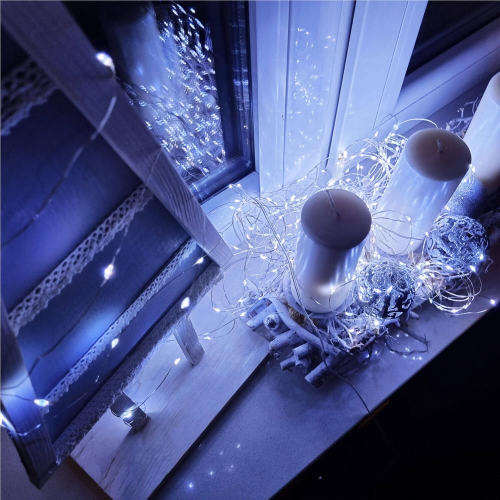 (DL) Instalatie lumina decorativa cu 300 LED-uri, telecomanda, 30m, iluminare alba Household NewTrend
