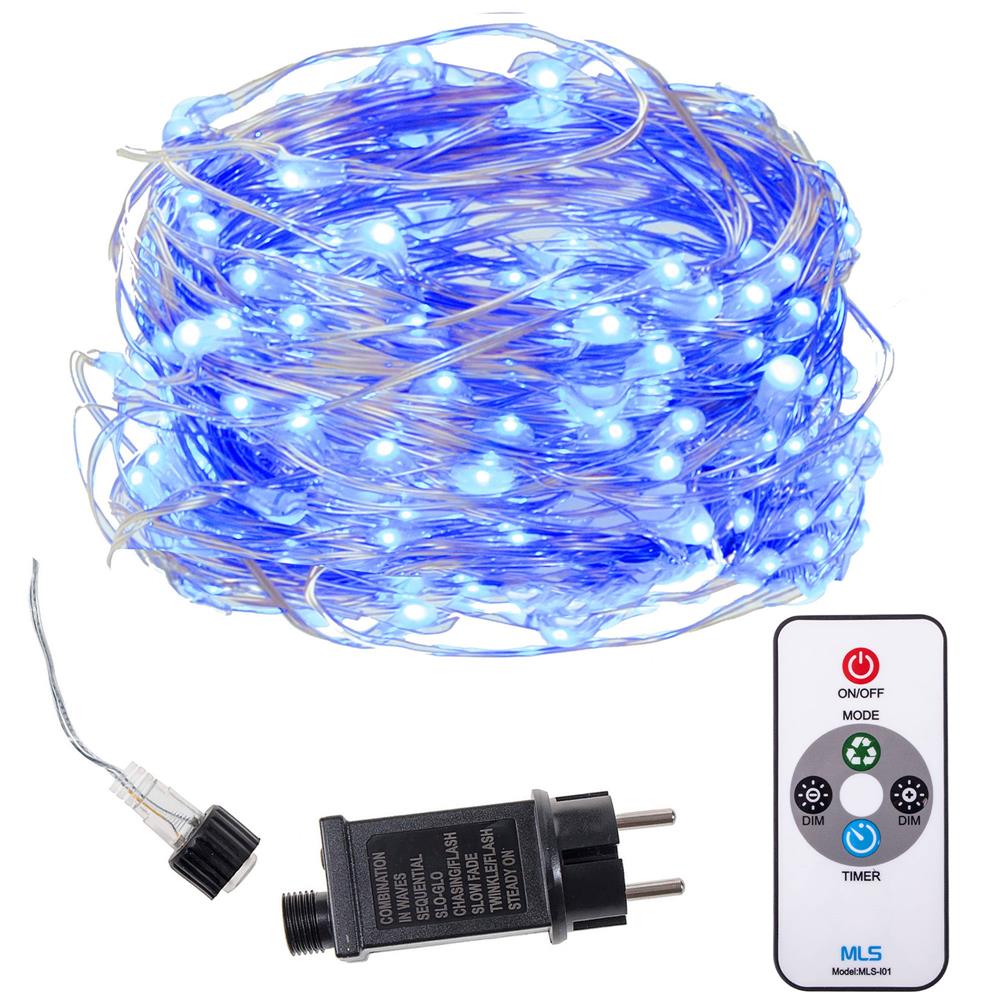 (DL) Instalatie lumina decorativa cu 300 LED-uri, telecomanda, 30m, iluminare albastra Household NewTrend