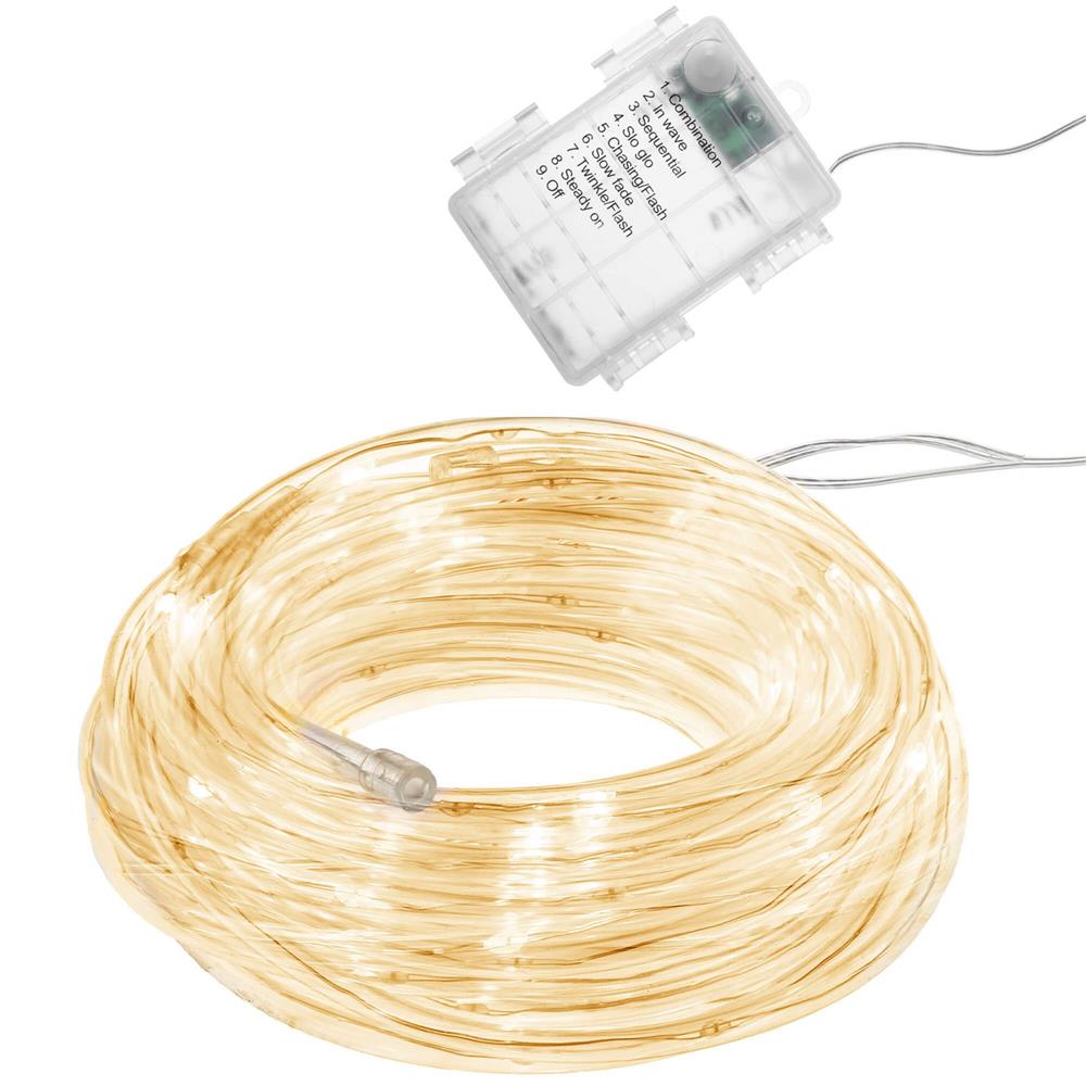 (DL) Instalatie tub furtun luminos pentru Craciun cu baterii 3xAA, 50 LED-uri, 5m, galben Household NewTrend