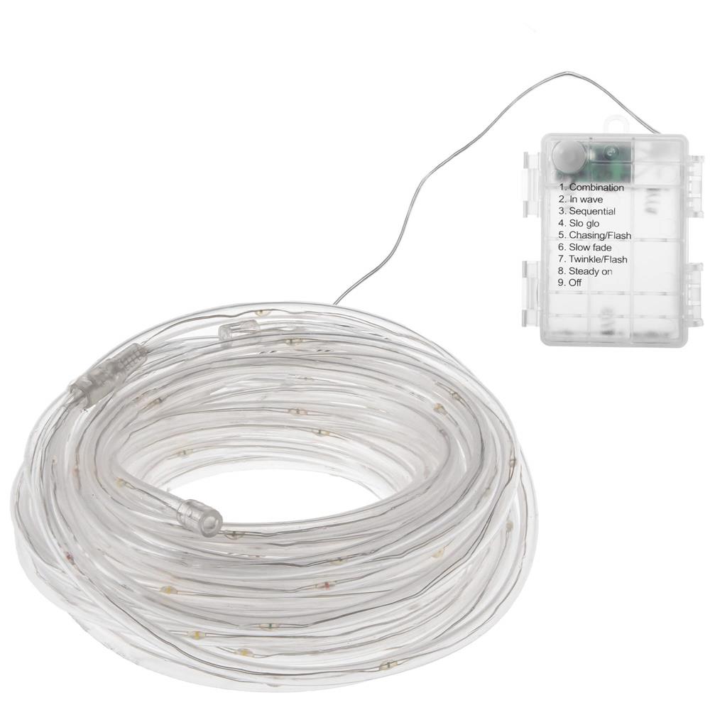 (DL) Instalatie tub furtun luminos pentru Craciun cu baterii 3xAA, 50 LED-uri, 5m, galben Household NewTrend