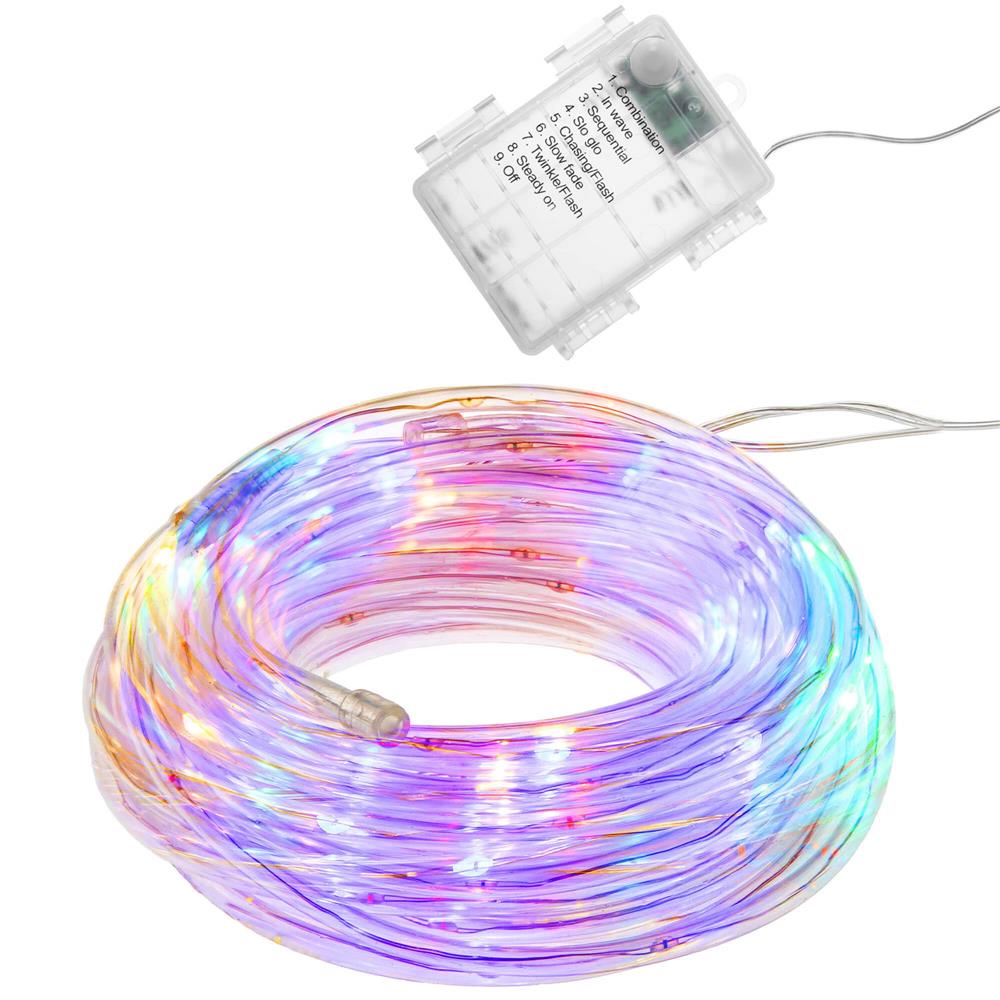 (DL) Instalatie tub furtun luminos pentru Craciun cu baterii 3xAA, 50 LED-uri, 5m, multicolor Household NewTrend