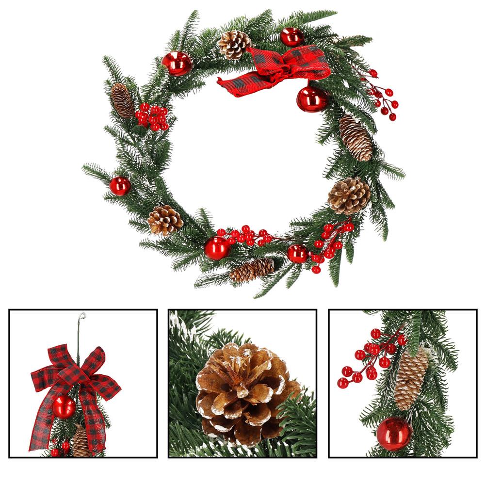 Ghirlanda artificiala decorativa de Craciun, aspect inzapezit, 150 cm, ace 3D, verde Household NewTrend