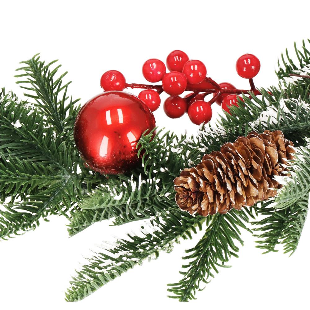 Ghirlanda artificiala decorativa de Craciun, aspect inzapezit, 150 cm, ace 3D, verde Household NewTrend