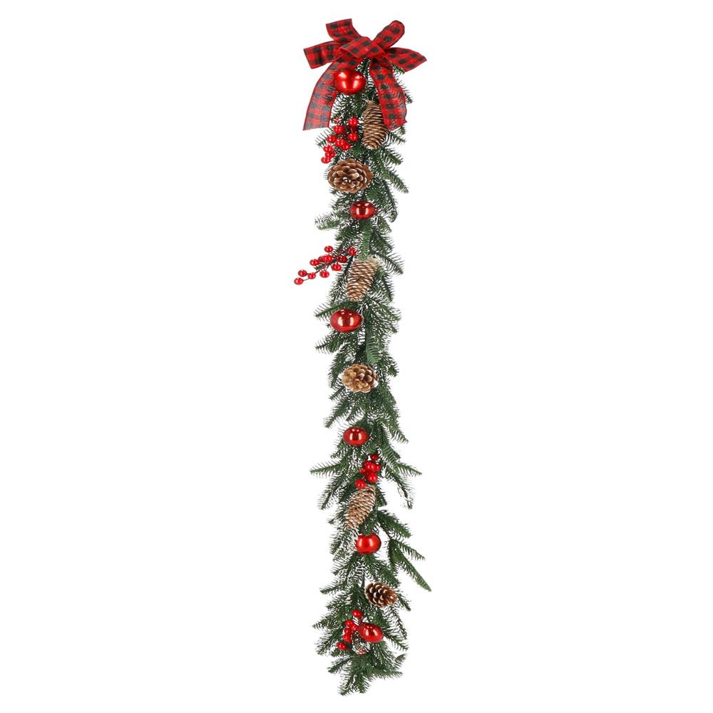 Ghirlanda artificiala decorativa de Craciun, aspect inzapezit, 150 cm, ace 3D, verde Household NewTrend