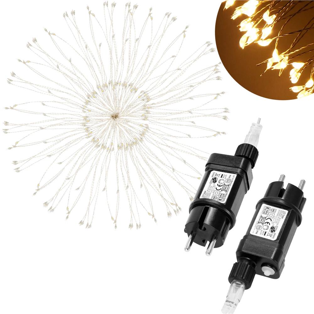 Instalatie lumina decorativa STAR cu 100 LED-uri, diametru 40cm, telecomanda, iluminare galbena Household NewTrend
