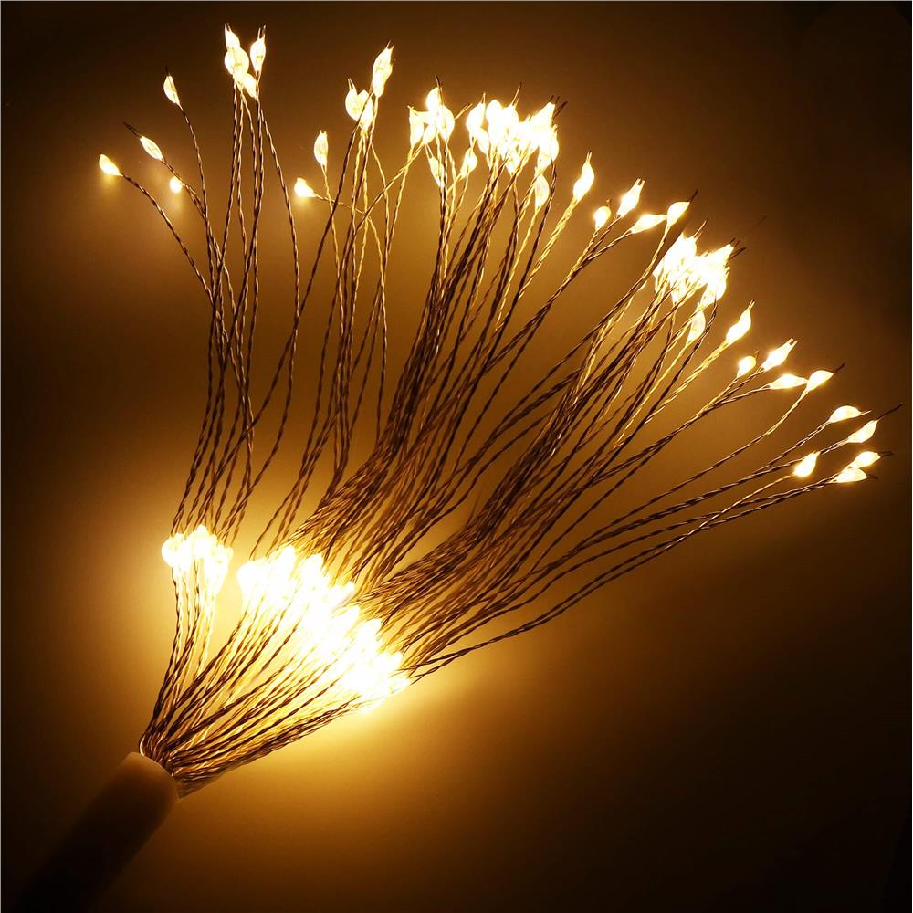 Instalatie lumina decorativa STAR cu 100 LED-uri, diametru 40cm, telecomanda, iluminare galbena Household NewTrend